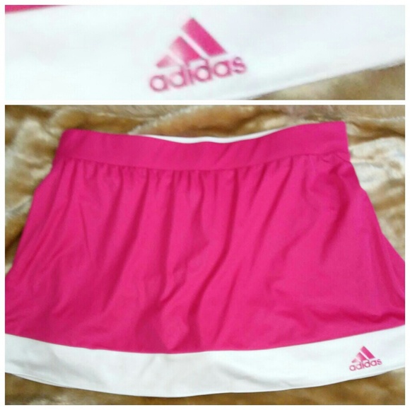 Adidas Sport Tennis Skirt/Skort sz S Pink White - Picture 7 of 7